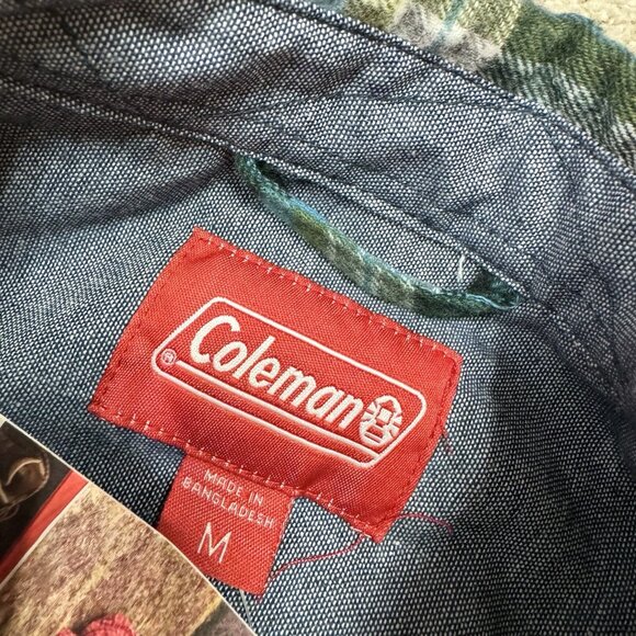 Coleman Button Down Flannel Shirt Men’s Multicolor Plaid Long Sleeve Medium NWT - Picture 10 of 12